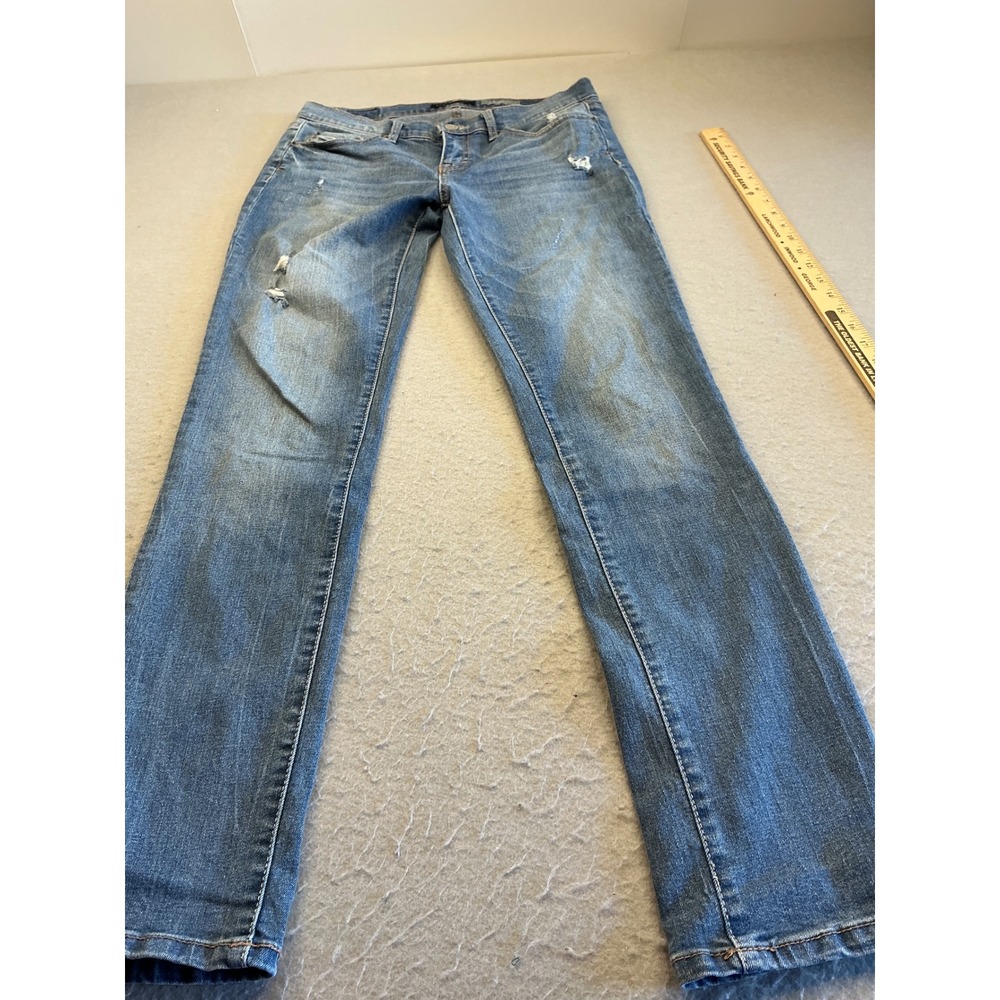 Aeropostale Y2K Skinny Jeans Distressed Medium Wash Low Rise Size 8
